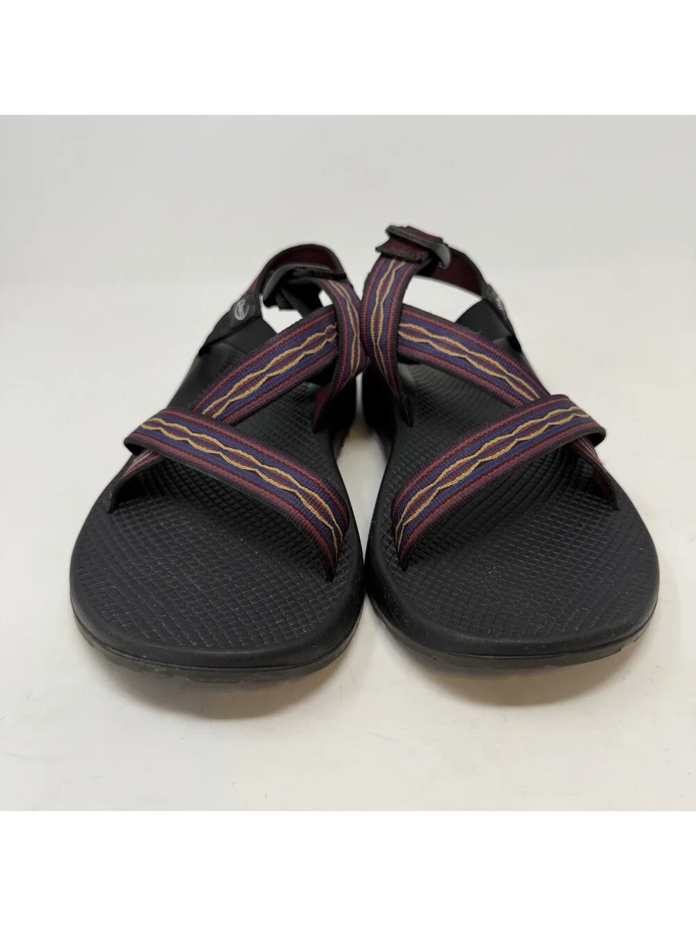 Chaco Z1 Classic Mens 11 Sport Sandals Red Blue Band Vibram Sole Hiking Shoes